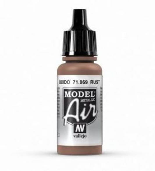 Vallejo Model Air Model Air - Rust (Metallic) airbrush acrylic paint dropper bottle