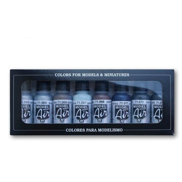 Vallejo Model Air Set - Metallic Colors 71.176 paint set