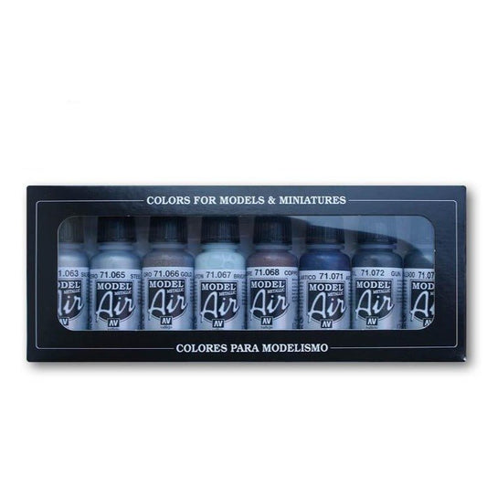 Vallejo Model Air Set - Metallic Colors 71.176 paint set