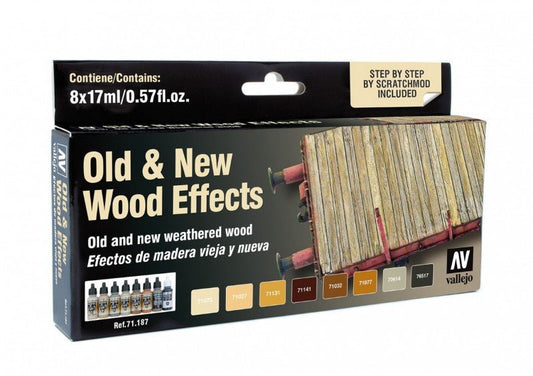 Vallejo Model Air Model Air Set - Old & New Wood Effects airbrush acrylic paint dropper bottle