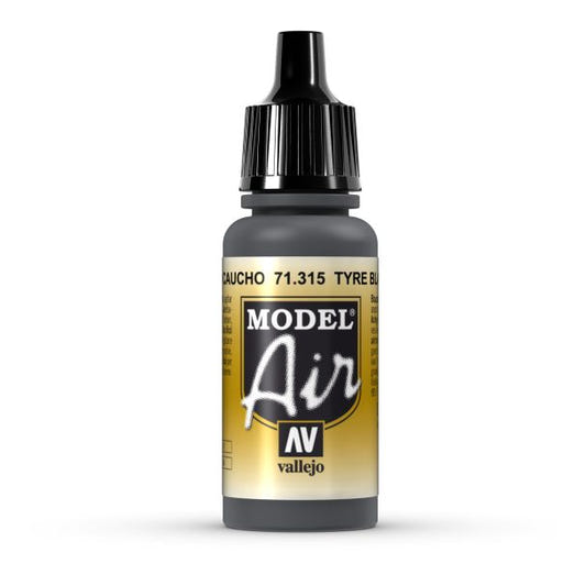 Vallejo Model Air Model Air - Tyre Black airbrush acrylic paint dropper bottle
