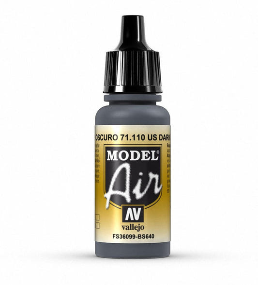 Vallejo Model Air Model Air - US Dark Grey airbrush acrylic paint dropper bottle