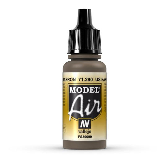 Vallejo Model Air Model Air - US Earth Brown airbrush acrylic paint dropper bottle