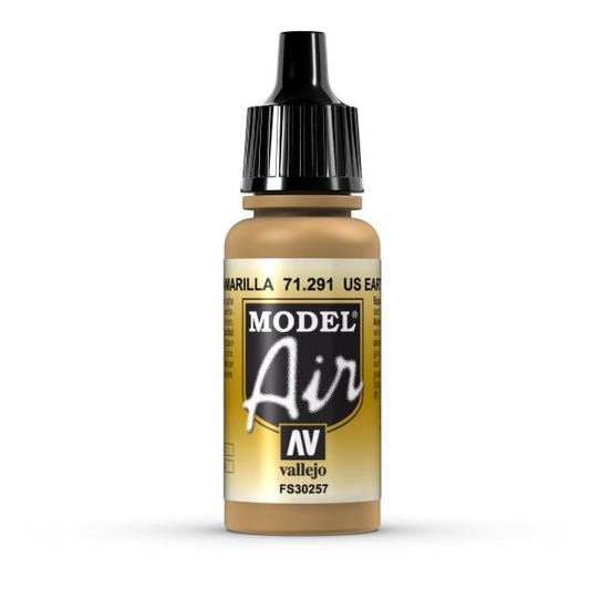 Vallejo Model Air Model Air - US Earth Yellow airbrush acrylic paint dropper bottle