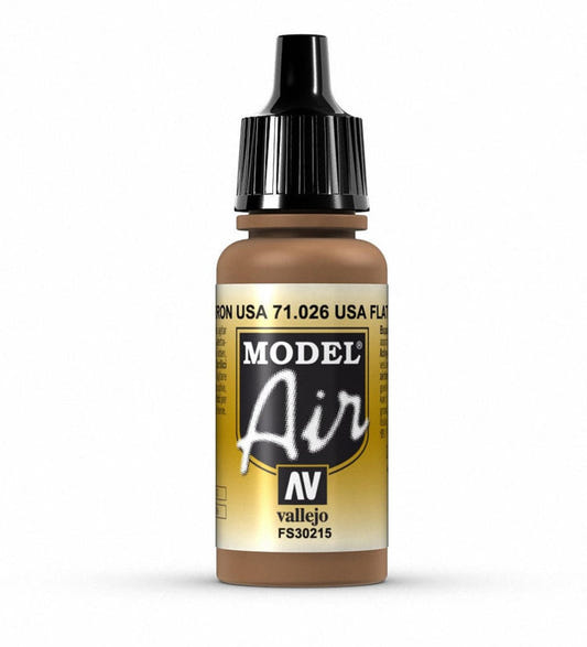Vallejo Model Air Model Air - US Flat Brown airbrush acrylic paint dropper bottle