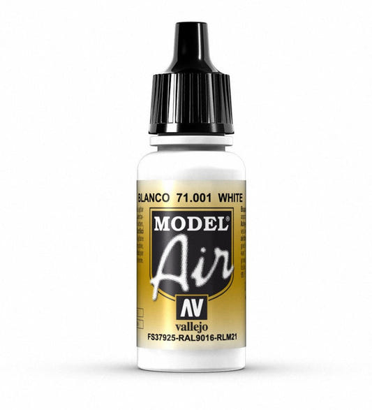 Vallejo Model Air Model Air - White airbrush acrylic paint dropper bottle