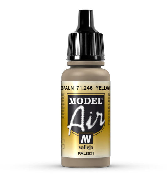 Vallejo Model Air Model Air - Yellow Brown airbrush acrylic paint dropper bottle