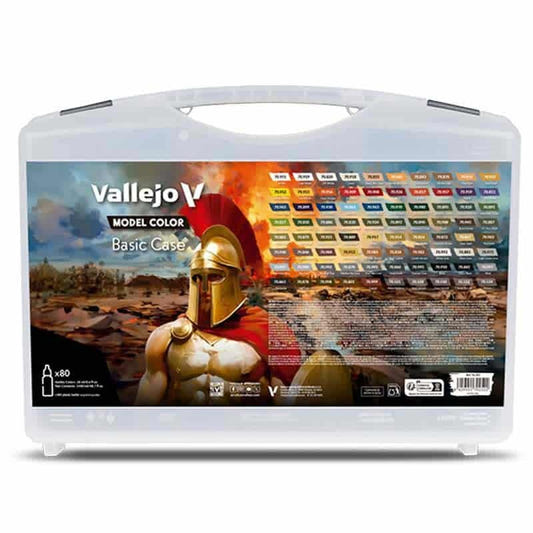 Vallejo Model Color Model Color Basic Case (x80) matt acrylic paint dropper bottle