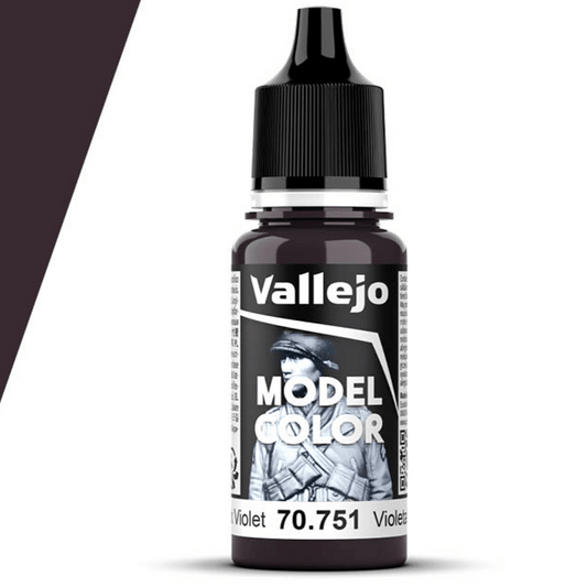 Vallejo Model Color Model Color - Black Violet matt acrylic paint dropper bottle