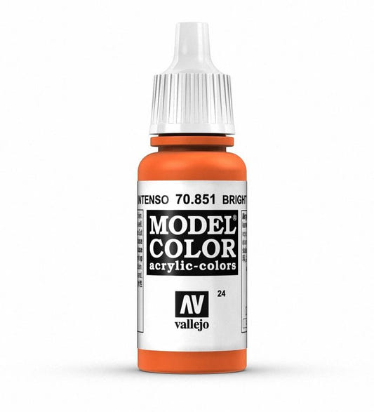 Vallejo Model Color Model Color - Bright Orange matt acrylic paint dropper bottle