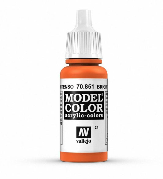 Vallejo Model Color Model Color - Bright Orange matt acrylic paint dropper bottle