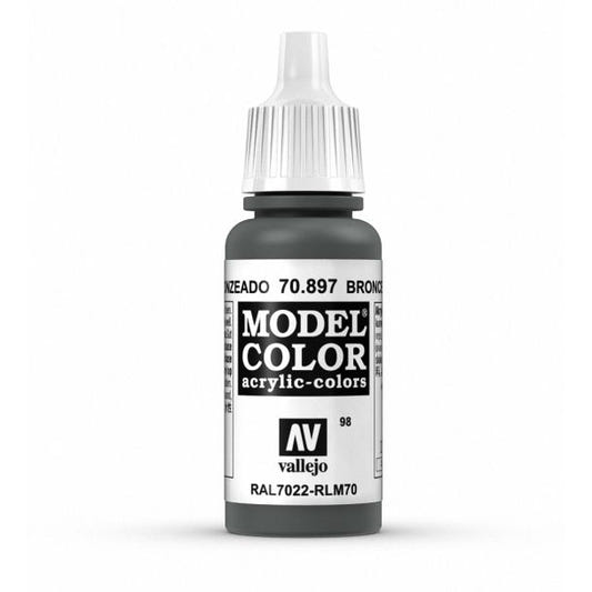 Vallejo Model Color Model Color - Bronze Green matt acrylic paint dropper bottle