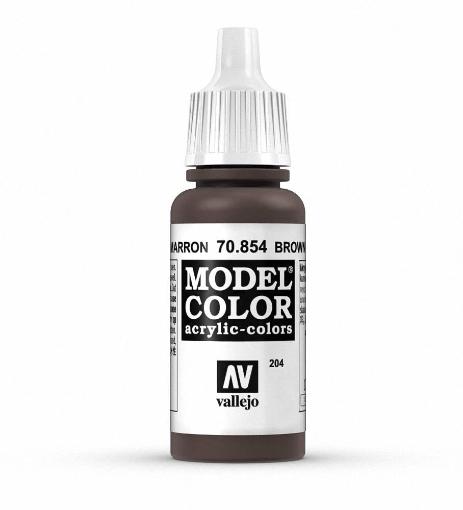 Vallejo Model Color Model Color - Brown Glaze matt acrylic paint dropper bottle