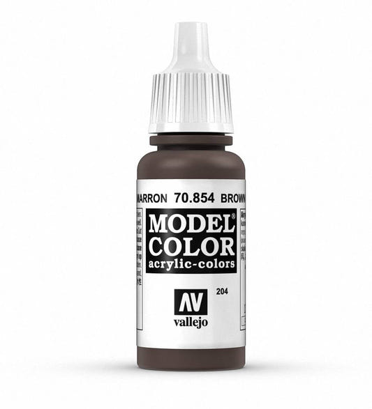 Vallejo Model Color Model Color - Brown Glaze matt acrylic paint dropper bottle
