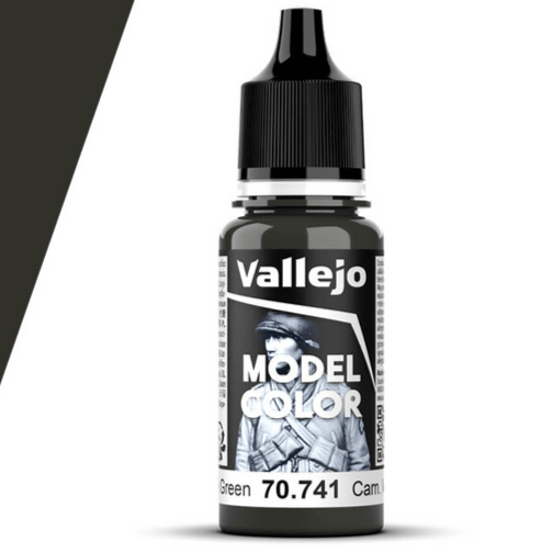 Vallejo Model Color Model Color - Cam Black Green matt acrylic paint dropper bottle