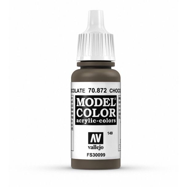 Vallejo Model Color Model Color - Chocolate Brown matt acrylic paint dropper bottle