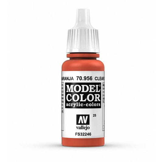 Vallejo Model Color Model Color - Clear Orange matt acrylic paint dropper bottle