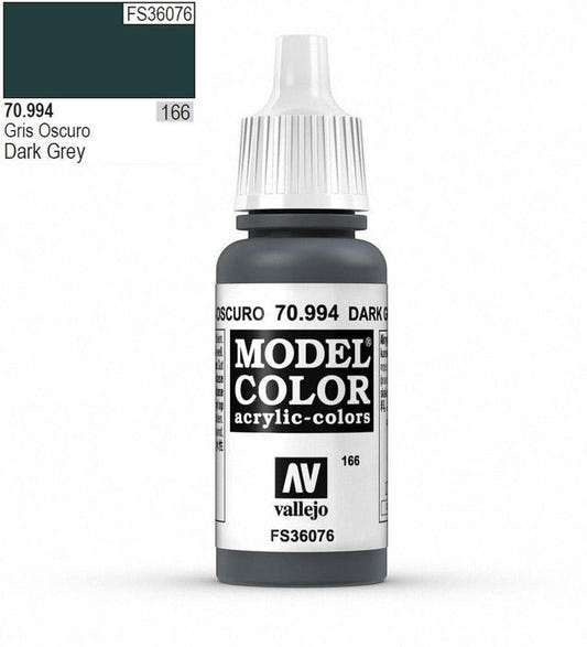 Vallejo Model Color Model Color - Dark Grey matt acrylic paint dropper bottle