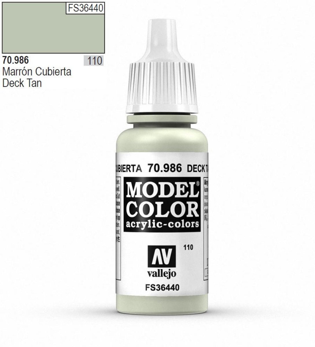 Vallejo Model Color Model Color - Deck Tan matt acrylic paint dropper bottle