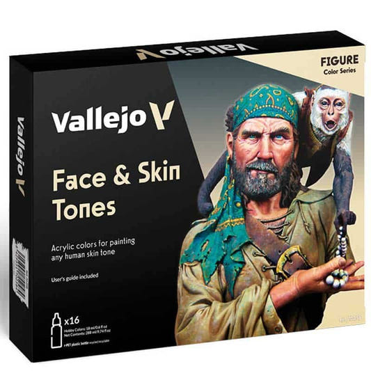 Vallejo Model Color Face & Skin Tones Set (x16) paint set