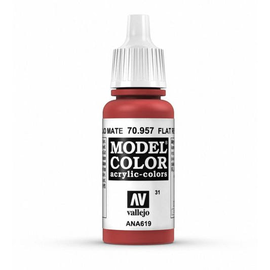 Vallejo Model Color Model Color - Flat Red matt acrylic paint dropper bottle