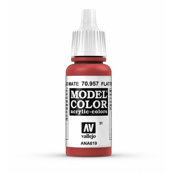 Vallejo Model Color Model Color - Flat Red matt acrylic paint dropper bottle