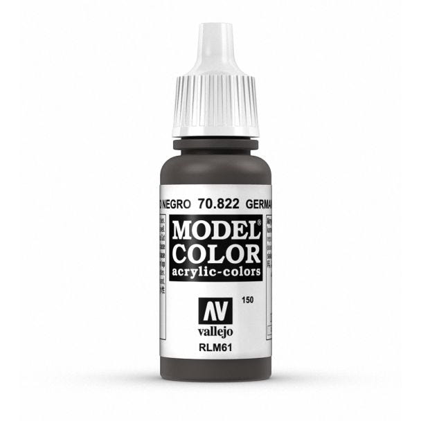 Vallejo Model Color Model Color - German Cam Black Brown matt acrylic paint dropper bottle