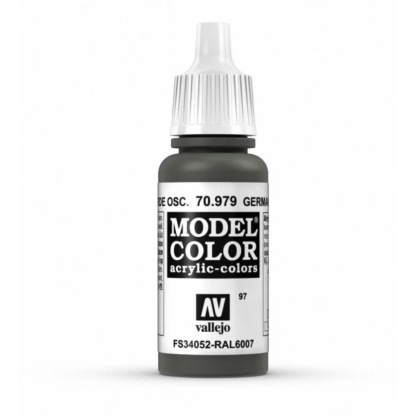 Vallejo Model Color Model Color - German Cam. Dark Green matt acrylic paint dropper bottle