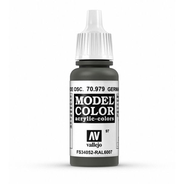 Vallejo Model Color Model Color - German Cam. Dark Green matt acrylic paint dropper bottle