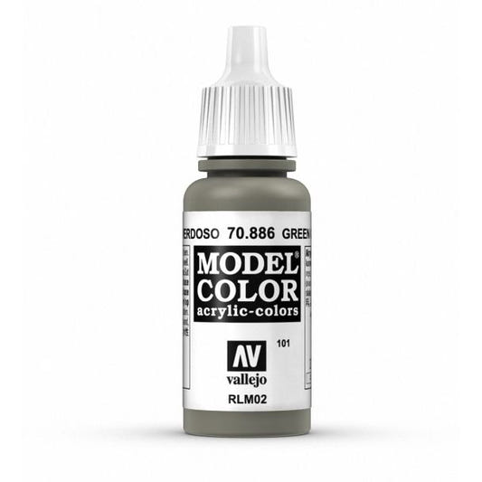 Vallejo Model Color Model Color - Green Grey matt acrylic paint dropper bottle