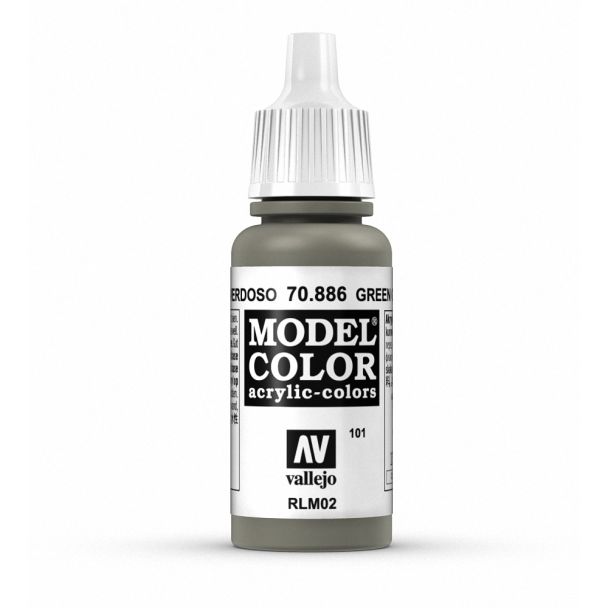 Vallejo Model Color Model Color - Green Grey matt acrylic paint dropper bottle