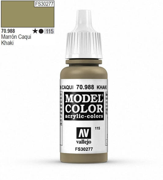 Vallejo Model Color Model Color - Khaki matt acrylic paint dropper bottle