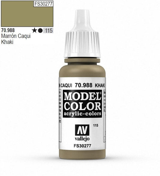 Vallejo Model Color Model Color - Khaki matt acrylic paint dropper bottle