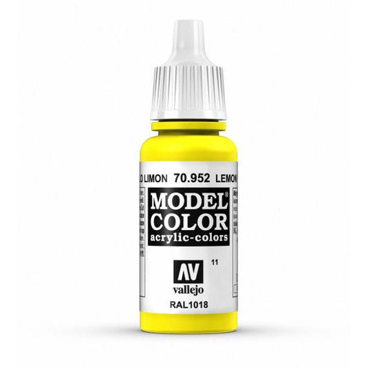 Vallejo Model Color Model Color - Lemon Yellow matt acrylic paint dropper bottle