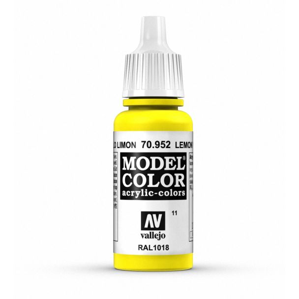 Vallejo Model Color Model Color - Lemon Yellow matt acrylic paint dropper bottle