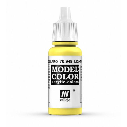 Vallejo Model Color Model Color - Light Yellow matt acrylic paint dropper bottle