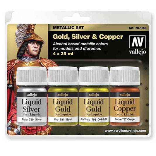 Vallejo Model Color Liquid Gold Set (4) paint set