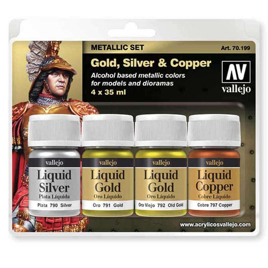 Vallejo Model Color Liquid Gold Set (4) paint set
