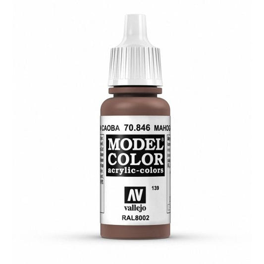 Vallejo Model Color Model Color - Mahogany Brown matt acrylic paint dropper bottle