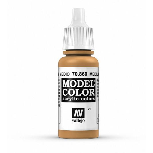 Vallejo Model Color Model Color - Medium Fleshtone matt acrylic paint dropper bottle