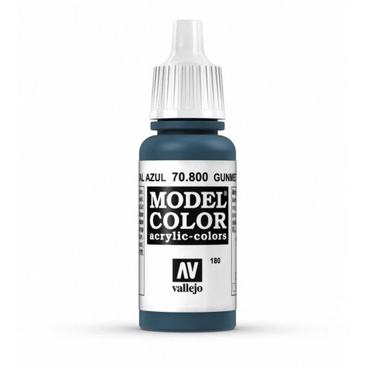 Vallejo Model Color Model Color - Metallic Gunmetal Blue matt acrylic paint dropper bottle