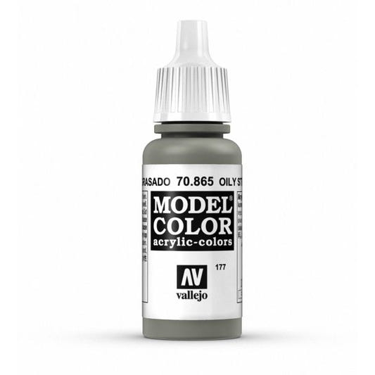 Vallejo Model Color Model Color - Metallic Oily Steel matt acrylic paint dropper bottle