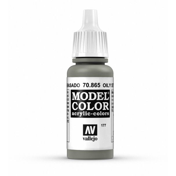 Vallejo Model Color Model Color - Metallic Oily Steel matt acrylic paint dropper bottle