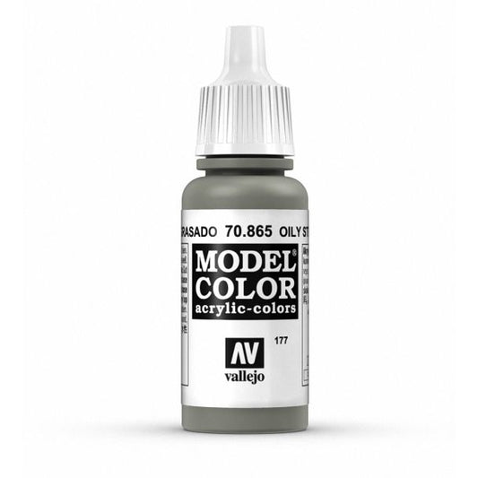 Vallejo Model Color Model Color - Metallic Oily Steel matt acrylic paint dropper bottle