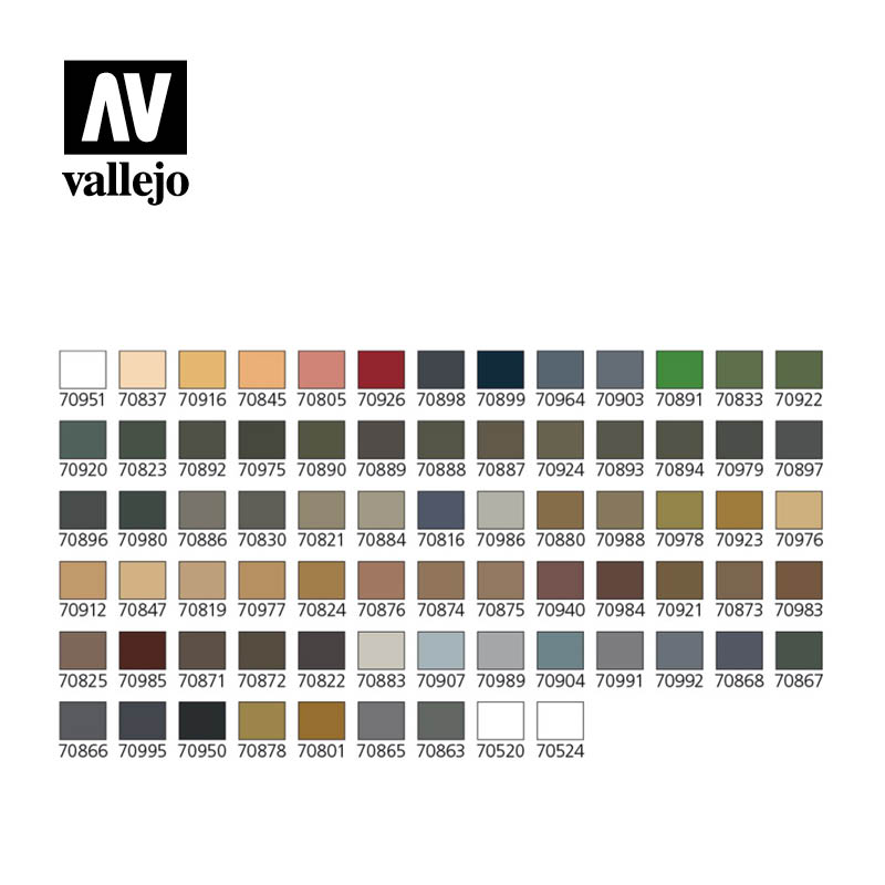 Vallejo Model Color Military Range Box Set (72 colours + 3 brushes + carry case) - Loaded Dice