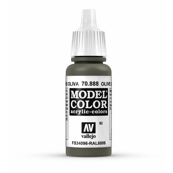 Vallejo Model Color Model Color - Olive Grey matt acrylic paint dropper bottle