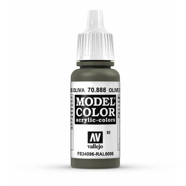 Vallejo Model Color Model Color - Olive Grey matt acrylic paint dropper bottle