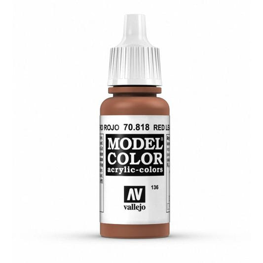 Vallejo Model Color Model Color - Red Leather matt acrylic paint dropper bottle