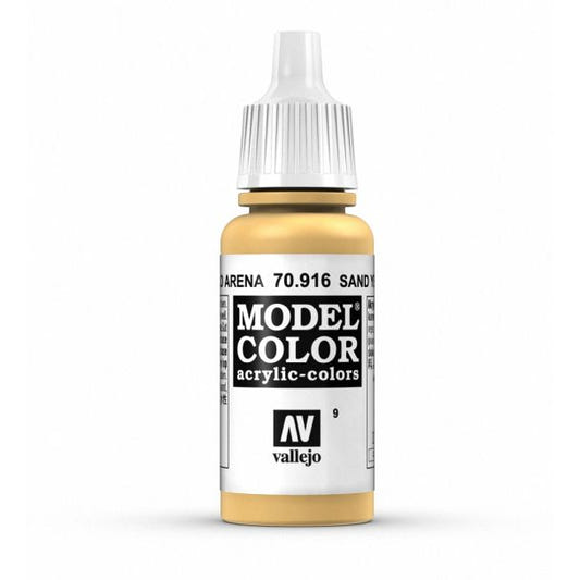 Vallejo Model Color Model Color - Sand Yellow matt acrylic paint dropper bottle
