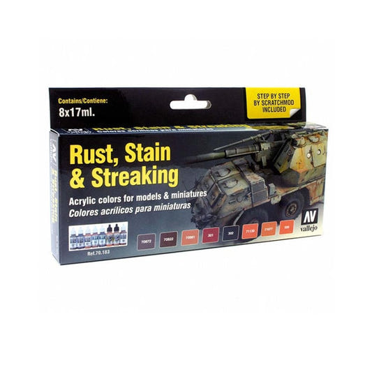 Vallejo Model Color Set - Rust, Stains and Streaking (x8) paint set